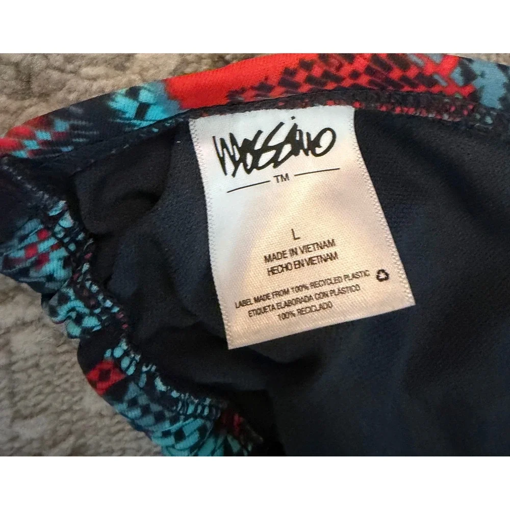 Mossimo Womens Large Triangle Bikini Top Geometric Chevron Red‎ Teal Navy Blue